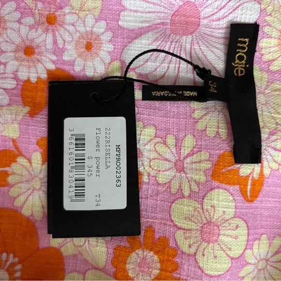 Maje Pink Flower Power Dress NWT - Picture 5 of 6